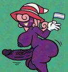  balls big_breasts big_butt big_penis breasts bubble_butt butt clothing flag_(object) fuzzycapsule08 genitals gloves green_background gynomorph hair handwear hat headgear headwear humanoid intersex lgbt_pride lips mario_bros motion_lines nintendo nipples nude paper_mario penis pink_hair pride_colors purple_body purple_skin shadow_siren simple_background smile solo spirit trans_(lore) trans_woman_(lore) transgender_pride_colors vein veiny_penis video_games vivian_(mario) witch_hat yellow_lips 