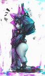  big_butt butt female green_hair hair hi_res hood humanoid humanoid_pointy_ears league_of_legends long_sleeves mikasleepz riot_games short_stack side_view solo stylized thick_thighs vex_(lol) video_games yordle 
