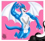  absurd_res anthro balls bandai_namco blue_body blue_scales claws digimon digimon_(species) dragon duo exveemon genitals hi_res horn male muscular pecs penis scales scalie spanking_butt thescorchingdragon vein veiny_penis wings 