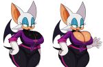  anthro bat_ears bat_wings big_breasts bodysuit breasts chiropteran cleavage clothed clothing curvy_figure eyelashes female fur green_eyes hand_on_hip hi_res makeup mammal mascara membrane_(anatomy) membranous_wings open_mouth pupils rouge_the_bat sega simple_background skinsuit slit_pupils smile solo sonic_the_hedgehog_(series) sssonic2 standing tight_clothing voluptuous white_background white_body white_fur wings 