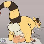  alleros_(howlingampharos) ampharos anal anal_juice anal_penetration anthro anthro_on_anthro anthro_penetrated anthro_penetrating anthro_penetrating_anthro anus backsack balls big_balls big_dom_small_sub big_penis black_body black_fur blush blush_lines bodily_fluids broken_glasses canid canine canis clenched_teeth dialogue domestic_dog dominant dripping drooling duo excessive_genital_fluids excessive_precum eyes_closed eyewear from_front_position fur generation_2_pokemon genital_fluids genitals glasses hi_res huge_balls huge_penis humanoid_genitalia humanoid_penis hyper hyper_balls hyper_genitalia hyper_penis ketei ketei_(character) lying male male/male male_penetrated male_penetrating male_penetrating_male mammal mating_press messy motion_lines nintendo on_back onomatopoeia overweight penetration penis pokemon pokemon_(species) potion potion_bottle precum ridiculous_fit saliva sex shiba_inu simple_background size_difference sound_effects spitz sweat sweatdrop tan_body tan_fur teeth text two_toned_body video_games yellow_body yellow_fur 