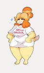  animal_crossing anthro big_breasts breasts canid canine canis clothing dipstick_tail domestic_dog female hair hi_res isabelle_(animal_crossing) lewd_dorky mammal markings nintendo orange_hair shih_tzu shirt smile solo tail_markings text text_on_clothing text_on_shirt text_on_topwear thick_thighs topwear toy_dog video_games white_eyes wide_hips yellow_body 
