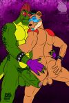  alligator alligatorid anthro anus balls blue_eyes butt butt_grab clothing crocodilian duo embrace erection five_nights_at_freddy&#039;s five_nights_at_freddy&#039;s:_security_breach freddy_(fnaf) freddy_fazbear&#039;s_pizzeria_simulator genitals glowing glowing_eyes green_body green_scales hand_on_butt hat headgear headwear hi_res hug male male/male mammal montgomery_gator_(fnaf) penis red_eyes reptile rockstar_freddy_(fnaf) rockstar_montgomery_gator_(fnaf) scales scalie scottgames smile smirk thescorchingdragon ursid vein veiny_penis video_games yellow_body yellow_scales 