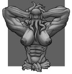 abs alien alien_humanoid areola ben_10 big_breasts breasts cartoon_network chimera_sui_generis clothed clothing female greyscale huge_breasts humanoid inverted_nipples md34 monochrome muscular muscular_arms muscular_female nipples presenting presenting_breasts pseudo_hair puffy_areola solo tentacle_hair tentacles top_heavy topless unusual_anatomy 