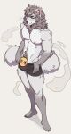  abs absurd_res anthro athletic athletic_anthro athletic_male bulge canid censored clothed clothing emoji fur hands_on_hips hi_res kasusei looking_at_viewer male mammal pubes sei_kasu simple_background solo underwear underwear_only white_body white_fur 