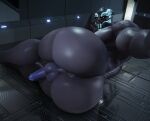  2022 3d_(artwork) absurd_res alien anus backsack balls big_butt butt circumcised digital_media_(artwork) genitals head_on_hand hi_res huge_butt humanoid_genitalia looking_at_viewer looking_back lying male mass_effect morethreedee muscular muscular_male not_furry nude on_side penis pose selfie solo thick_thighs turian video_games wide_hips 