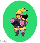  absurd_res anthro armwear big_breasts boots breasts clothing cosplay_pikachu_(character) cosplay_pikachu_(costume) female footwear generation_1_pokemon hi_res holding_belly huge_breasts knee_pads legwear logo looking_at_belly nintendo onesie ori-doggo padded_gloves pikachu pikachu_libre pokemon pokemon_(species) pregnant solo thick_thighs thigh_highs video_games volta_(ori-doggo) 