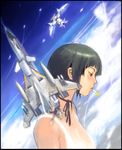  aircraft airplane cigarette kusanagi_suito military profile sanka_(sky_crawlers) short_hair sky smoking solo the_sky_crawlers ukatsu_juuzou 