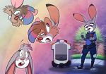  2019 anthro badge belt breasts clothing disney female fur grey_fur judy_hopps knee_pads lagomorph mammal mouse open_mouth police rabbit rodent sequence solo species_transformation standing transformation trevor-fox trevor-fox_(character) uniform zootopia 