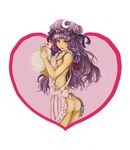  apron ass bad_id bad_pixiv_id green_eyes hat heart naked_apron patchouli_knowledge purple_hair solo touhou youmak 