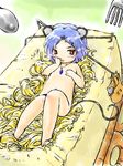  animal_ears bad_id bad_pixiv_id blue_hair flat_chest goton_goton jewelry mouse mouse_ears mouse_tail nazrin nude pendant red_eyes short_hair solo tail touhou 