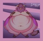  2022 anthro belly belly_folds big_belly big_butt butt dragon front_view fur furred_dragon hair male moobs navel neck_tuft obese obese_anthro overweight overweight_anthro solo thick_thighs troplilly tuft 