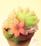  flower flower_pot generation_4_pokemon gingy_k_fox hi_res legendary_pokemon nintendo plant pokemon pokemon_(species) shaymin sleeping small_(disambiguation) video_games 
