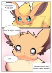  &lt;3 &lt;3_eyes ambiguous_gender colored dialogue duo eevee eeveelution female_(lore) feral flareon generation_1_pokemon heart_catchlight hi_res male_(lore) nintendo okazu pink_background pokemon pokemon_(species) shaded simple_background text video_games white_background 