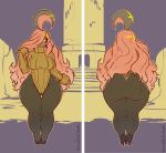  2016 absurd_res big_breasts big_butt black_sclera breasts butt butt_from_the_front camel_toe clothed clothing curvy_figure female footwear generation_6_pokemon gourgeist hair hi_res high_heels huge_butt humanoid liveforthefunk long_hair looking_at_viewer morganna_(1uped-art) nintendo not_furry pink_hair pokemon pokemon_(species) pokemorph rear_view ribbed_clothing ribbed_sweater smile solo standing sweater thick_thighs topwear turtleneck video_games wide_hips yellow_eyes 