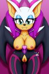  anthro big_breasts breasts chiropteran clothing digital_media_(artwork) female genitals hi_res looking_at_viewer mammal nipples pussy rouge_the_bat sega simple_background smile solo sonic_prime sonic_the_hedgehog_(series) thick_thighs wings zeroviks_(artist) 