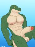  absurd_res anthro balls big_balls big_muscles big_pecs big_penis bodily_fluids claws crocodile crocodilian crocodylid digital_media_(artwork) erection genital_fluids genitals helm_(connivingrat) hi_res huge_balls huge_penis humanoid_genitalia humanoid_penis looking_at_viewer male muscular nipples nude pecs penis reptile scalie simple_background smile solo solo_focus teeth tigeraf vein veiny_penis 