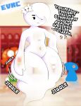  accessory anthro blurred_background blush carrie_krueger cartoon_network convenient_censorship darwin_watterson dialogue duo english_text evrc eyelashes featureless_chest female female_focus fish flat_chested ghost hair hair_accessory hair_over_eye hi_res huge_hips huge_thighs humanoid inside jiggling locker male male/female mammal marine mitten_hands motion_lines narrowed_eyes navel nude one_eye_obstructed orange_body school shaded shadow signature solo_focus spirit standing text the_amazing_world_of_gumball thick_thighs translucent translucent_body white_body wide_hips 