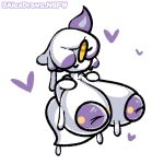  &lt;3 2022 alexdraws animate_inanimate anthro areola big_breasts breasts candle female generation_5_pokemon ghost hi_res huge_breasts inverted_nipples litwick looking_at_viewer multicolored_body nintendo nipples not_furry nude pokemon pokemon_(species) purple_nipples simple_background smile solo spirit two_tone_body video_games white_body yellow_eyes 