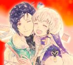  1boy 1girl akamaru_saasha blue_hair couple felix_hugo_fraldarius fire_emblem fire_emblem:_three_houses heart lysithea_von_ordelia open_mouth pink_eyes smile 