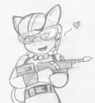  &lt;3 anthro belt braided_hair clothed clothing crossover equid equine eyewear female friendship_is_magic ghostbusters glasses graphite_(artwork) hair hasbro horse jewelry mammal monochrome my_little_pony necklace open_mouth pencil_(artwork) pony proton_pack reddragonkan silverstream_(mlp) smile solo traditional_media_(artwork) uniform 