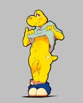  2022 anthro balls band-aid bandage belly big_balls big_penis bodily_fluids bottomwear bottomwear_down clothed clothing flaccid footwear genitals grey_background hi_res hollo_nut hoodie humanoid_genitalia humanoid_penis koopa koops looking_at_viewer male mario_bros navel nintendo nipples non-mammal_balls non-mammal_nipples outline pants pants_down paper_mario partially_clothed penis raised_clothing raised_hoodie raised_topwear scalie shadow shoes simple_background slightly_chubby smile solo standing sweat sweatdrop topwear underwear underwear_down video_games 