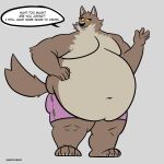  absurd_res anthro belly belly_grab belly_overhang big_belly canid canine canis clothing dreamworks fattytober hi_res male mammal mindof moobs mr._wolf_(the_bad_guys) overweight overweight_male the_bad_guys thick_thighs tight_clothing torn_clothing weight_gain wolf 