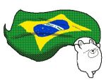  4:3 ambiguous_gender anthro biped brazil brazilian brazilian_flag eyes_closed flag holding_flag holding_object keke_(artist) low_res mammal simple_background smile solo ursid white_background 