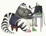  anthro belly bottomwear california_kingsnake cettus clothing computer desk fat_rolls female furniture gaming headphones hoodie keyboard maeve_gibson microphone monitor morbidly_obese morbidly_obese_anthro morbidly_obese_female obese obese_anthro obese_female overweight overweight_anthro overweight_female pants reptile scalie shorts simple_background sitting slippers snake soda_bottle solo stool striped_body stripes table topwear white_background white_body white_skin 