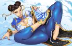  1girl braid breasts cameltoe capcom china_dress chinese_clothes chun-li darkereve double_bun dress hair_bun jewelry pussy solo street_fighter street_fighter_6 thick_thighs thighs video_game 