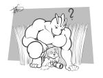  anthro camera canid canine canis cheek_tuft clothing domestic_dog duo facial_tuft floppy_ears freckles_(artist) generation_1_pokemon grass greyscale half-closed_eyes hi_res hoodie humanoid humor lying_on_ground machoke male male/male mammal monochrome muscle_tone muscular muscular_anthro muscular_male narrowed_eyes nintendo pecas_(freckles) pecs plant pok&eacute;mon_snap pokemon pokemon_(species) simple_background tall_grass topwear tuft video_games wide_eyed 