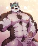  absurd_res anthro bodily_fluids canid canine canis cum ejaculation genital_fluids hi_res horkeu_kamui_(tas) kokuhane lifewonders male mammal masturbation muscular nipple_fetish nipple_pinch nipple_play nude pinch solo tokyo_afterschool_summoners video_games wolf 