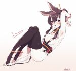  accessory anthro asian_clothing biped black_clothing black_hair black_legwear black_thigh_highs blush breasts circe_ciri_(nofacelord) cleavage clothed clothing east_asian_clothing female female_anthro fur hair hair_accessory hair_between_eyes hair_sticks hi_res japanese_clothing lagomorph legwear leporid looking_at_viewer mammal niwa827 pelvic_curtain rabbit rope rope_necklace simple_background solo thigh_highs white_background white_body white_fur 