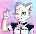  anthro chocola clothing domestic_cat felid feline felis female hi_res maid_uniform mammal tounge_cosplay uniform 
