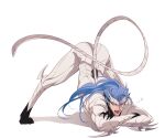  animal_humanoid arrancar black_paws bleach_(series) blue_eyes blue_hair felid grimmjow_jaegerjaquez hair hi_res humanoid jack-o&#039;_pose male mammal not_furry pantherine pose solo tobu 