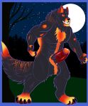  2022 abs absurd_res anthro artist_name balls biceps big_penis body_hair canid canine canis canis_(cloutmutt) chest_hair claws colored cool_colors digital_drawing_(artwork) digital_media_(artwork) erection flat_colors fluffy fluffy_tail forest forest_background full_moon fur genitals grin hair hairy hairy_balls halloween handpaw happy_trail henryfda hi_res holidays humanoid_genitalia humanoid_penis male mammal moon multicolored_body multicolored_fur muscular muscular_anthro muscular_male nature nature_background nude pawpads paws pecs penis plant pubes shaded sharp_teeth simple_background simple_coloring sketch smile solo teeth teeth_showing text toe_claws tree triceps url were werecanid werecanine werewolf wolf 