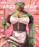  2022 anthro argonian bethesda_softworks biped bottomwear bread broom brown_body brown_scales cleaning_tool clothed clothing clothing_lift corset croissant dagger digital_media_(artwork) food green_body green_scales gunka hi_res holding_broom holding_cleaning_tool holding_object hot_dog lingerie lusty_argonian_maid maid_headdress maid_uniform male melee_weapon multicolored_body multicolored_scales muscular muscular_anthro muscular_male pink_background polearm scales scalie simple_background skirt skirt_lift skyrim solo spear sword the_dark_brotherhood_(the_elder_scrolls) the_elder_scrolls topwear uniform veezara video_games weapon yellow_body yellow_eyes yellow_scales 
