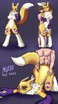  absurd_res andromorph anthro bandai_namco blush blush_lines breast_grab breasts butt canid canine digimon digimon_(species) female fox hand_on_breast hand_on_butt hi_res human human_on_anthro intersex interspecies male male/female mammal nervous_smile nickofthebra paws presenting raised_tail renamon shaking_butt solo tail_grab 