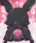  anthro badwingm black_body black_fur bodily_fluids butt cervix chibi clitoris cotton_tail cum cum_in_pussy cum_inside disembodied_penis domestic_rabbit duo dutch_rabbit faceless_character faceless_male female fur gaping gaping_pussy genital_fluids genitals hi_res japanese_text jewelpet lagomorph leporid long_ears luea_(jewelpet) male male/female mammal oryctolagus penetration penis pink_background pussy rabbit sanrio sex simple_background size_difference sweat text tight_fit vaginal vaginal_penetration wide_hips 