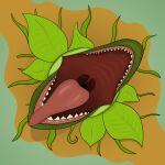  1:1 2022 ambiguous_gender digital_media_(artwork) elemental_creature flora_fauna hi_res imminent_vore leaf lips open_mouth plant plant_monster simple_background solo sun_cresent teeth tongue tongue_out vines 