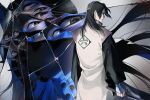  as_nodt black_eyes black_hair bleach bleach:_the_thousand-year_blood_war broken_mirror haori highres holding holding_sword holding_weapon horror_(theme) imyo_92 japanese_clothes kuchiki_byakuya long_hair looking_at_another mask mirror mouth_mask sword weapon wide_sleeves wind zanpakutou 