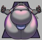  absurd_res anthro belly bulge claws clothing dragon fur furred_dragon hi_res male moobs navel overweight solo thick_thighs troplilly underwear view_from_below 