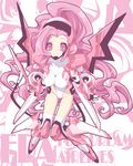  aircraft airplane bad_id bad_pixiv_id embraer_175 fuji_dream_airlines highres leotard long_hair mecha mecha_musume original personification pink_eyes pink_hair solo thighhighs very_long_hair yusa_maruboro 