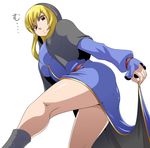  ass blonde_hair from_below genderswap genderswap_(mtf) goeniko goenitz hood kara_age long_hair m.u.g.e.n red_eyes solo the_king_of_fighters thighs 