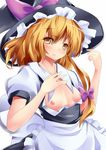  blonde_hair flat_chest hat kirisame_marisa long_hair mikan_(bananoha) nipples open_clothes solo touhou witch_hat yellow_eyes 
