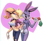  2022 anthro bigdad blonde_hair blue_eyes bodily_fluids breasts buckteeth bugs_bunny butt butt_grab carrot cleavage clothed clothing duo female food fur gloves gloves_only hair hand_on_butt handwear handwear_only lagomorph leporid lola_bunny long_ears looking_at_viewer looney_tunes male male/female mammal midriff mostly_nude multicolored_body multicolored_fur navel open_mouth open_smile orange_body orange_fur plant rabbit saliva simple_background smile smiling_at_viewer tan_body tan_fur teeth two_tone_body two_tone_fur vegetable warner_brothers 