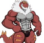  2022 abs absurd_res anthro barazoku biceps big_bulge big_muscles big_pecs bulge claws clothed clothing darknaigart fossil_pok&eacute;mon fur generation_6_pokemon hi_res horn huge_muscles male mane muscular muscular_anthro muscular_male navel nintendo nipples non-mammal_nipples obliques pecs pokemon pokemon_(species) scales scalie simple_background smile solo standing thick_thighs topless topless_anthro topless_male tuft tyrantrum underwear video_games white_background 