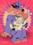  anthro asphyxiation canid canine canis choking clothed clothing clothing_pull domestic_dog duo ear_pull lagomorph leporid male mammal max_(sam_and_max) necktie necktie_pull rabbit sam_and_max samuel_dog suit tinybeasts toony toony_expression 
