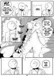  anon anthro black_and_white clothing comic day detailed_background dialogue duo english_text female generation_1_pokemon hi_res human jungle looking_back male mammal monochrome nidoqueen nintendo onomatopoeia outline pokemon pokemon_(species) queenie_(shoutingisfun) shoutingisfun shrug sound_effects speech_bubble stairs text video_games 