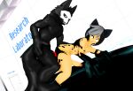  3d_(artwork) anal anal_penetration animal_humanoid anthro balls black_body black_fur canid canine canis cat_humanoid changed_(video_game) clothing digital_media_(artwork) duo felid felid_humanoid feline feline_humanoid fur genitals girly goo_creature goo_transformation hair humanoid latex_transformation legwear male male/male male_penetrated male_penetrating male_penetrating_male malicekira mammal mammal_humanoid mask mikey_(mikeyuk) nude penetration penis puro_(changed) rubber sex slime transformation wolf 